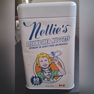 Nellie's Dishwasher Nuggets Pods 60-count in a Decorative Tin Can NEW